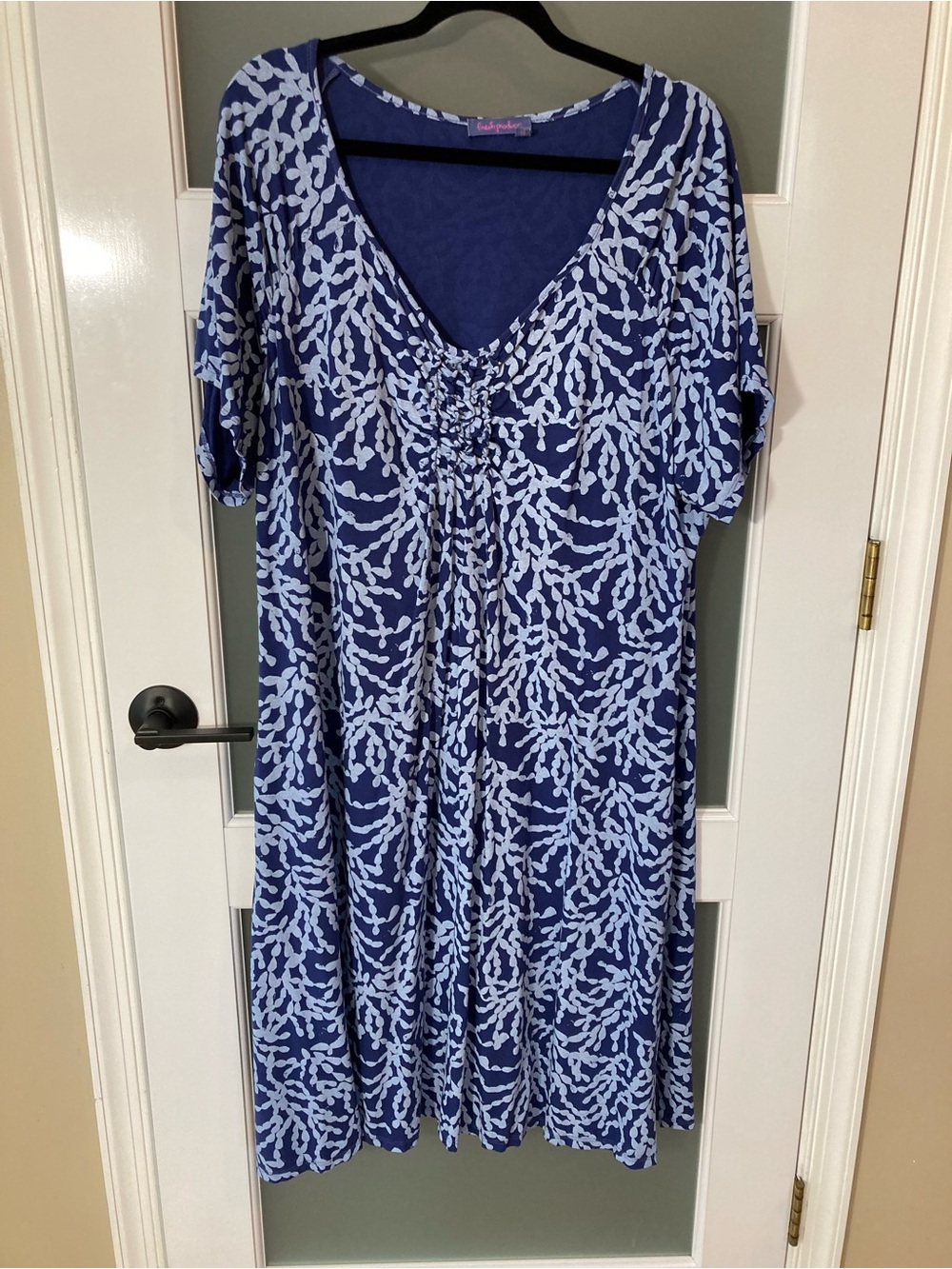 Fresh Produce Tropical Print V-Neck Dress Cotton Coastal - 2X